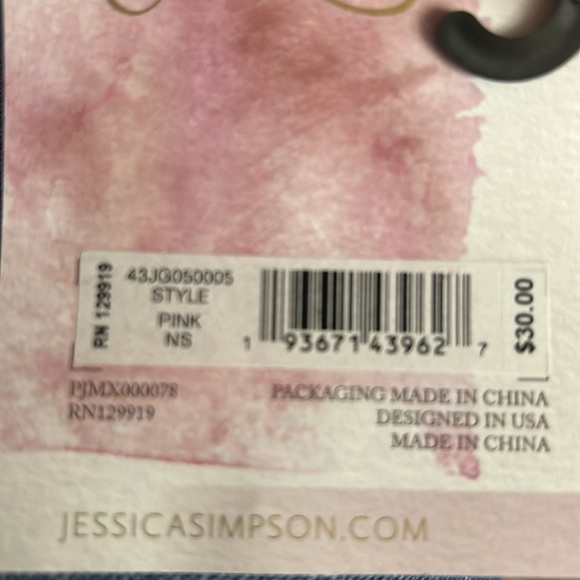 New Jessica Simpson Cozy Pink Stretch Knit Cuffed Beanie Hat Pearl Accent NWT - Picture 6 of 8